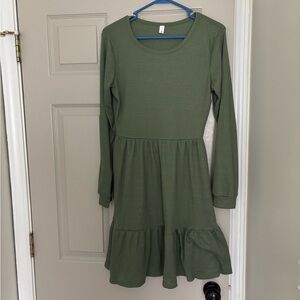 Green Waffle Knit Dress size Medium